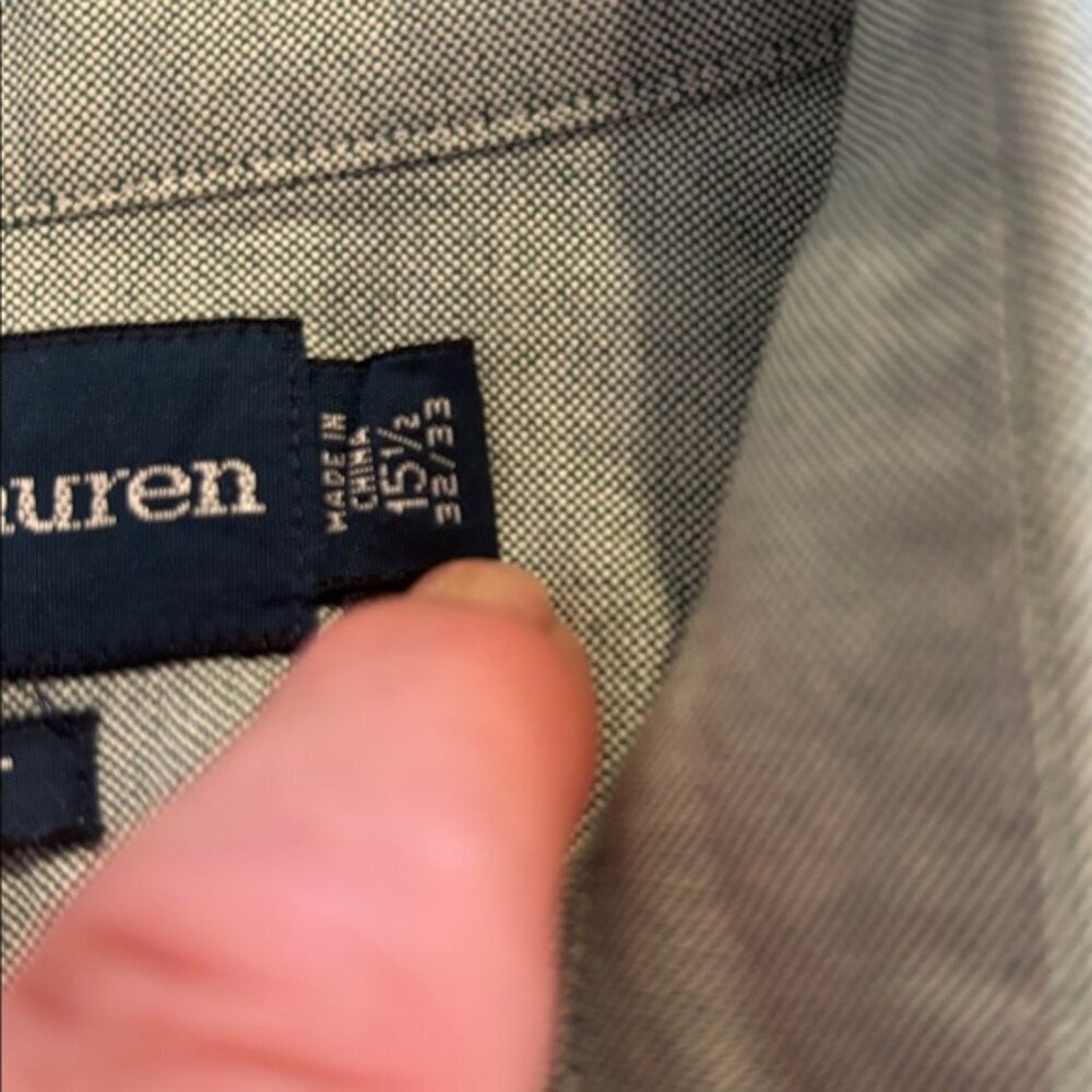 Ralph Lauren Men’s Oxford Classic Fit Long Sleeve Blue Gray Button Down Shirt - Picture 7 of 7